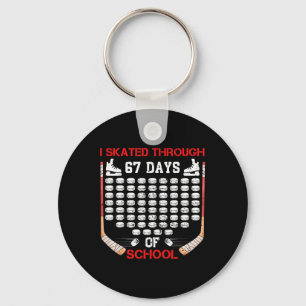 I Skated Through 67 Days Of School Ice Hockey Fan Key Ring