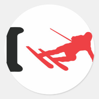 i ski icon skiing classic round sticker