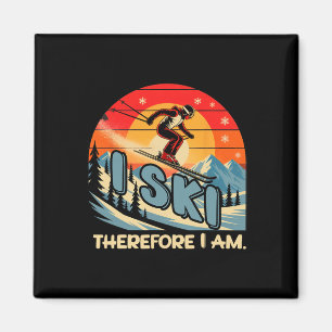 I Ski Therefore I Am Magnet