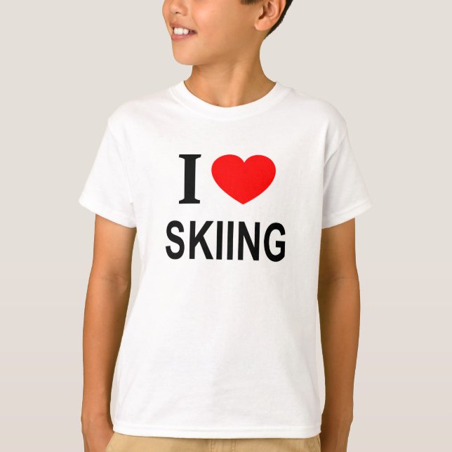 I ❤️ SKIING I LOVE SKIING I HEART SKIING T-Shirt (Front)