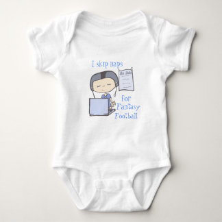 I skip naps for fantasy football blue baby bodysuit