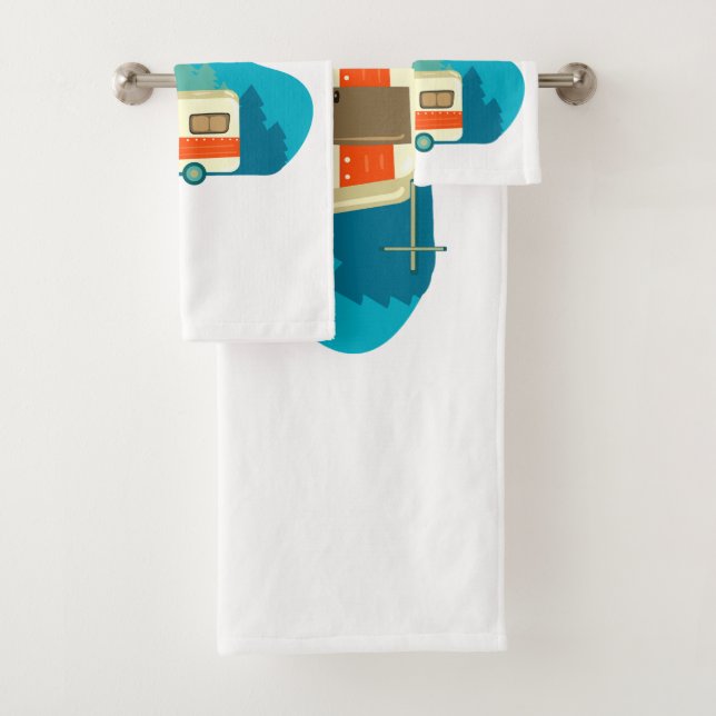 I Sleep Around Camper Van Camping Explorer Nature Bath Towel Set (Insitu)