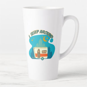 I Sleep Around Camper Van Camping Explorer Nature Latte Mug