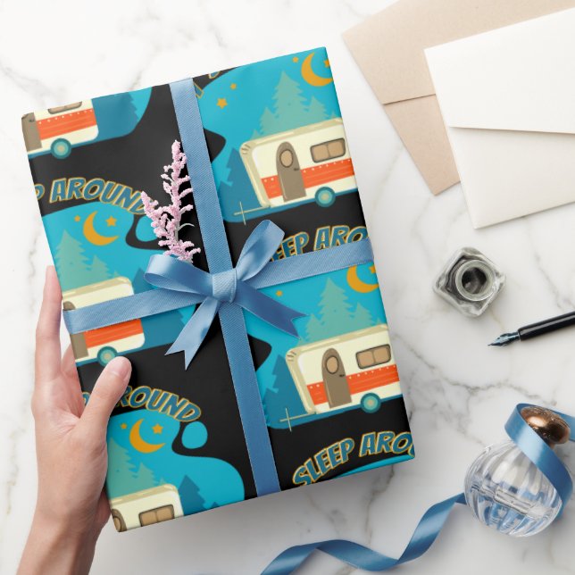 I Sleep Around Camper Van Camping Explorer Nature Wrapping Paper (Gifting)