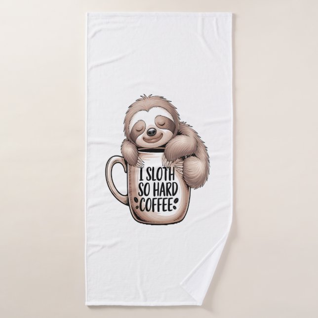 I Sloth Without Coffee Bath Towel (Bath Towel)