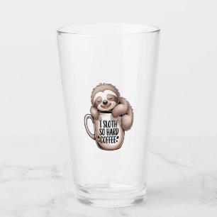 I Sloth Without Coffee Glass