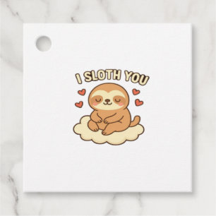 I Sloth You - Cute Kawaii Sloth Love Pun Design Cl Favour Tags
