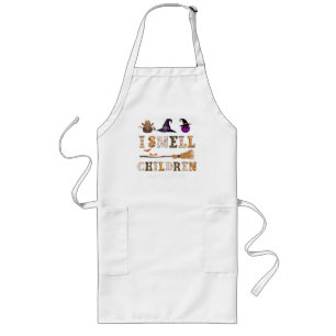 I Smell Children Funny Lunch Lady Halloween Shirt Long Apron