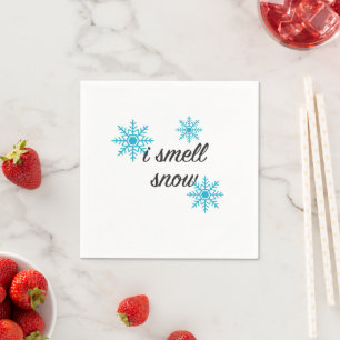 I Smell Snow Snowflake Motif Napkin