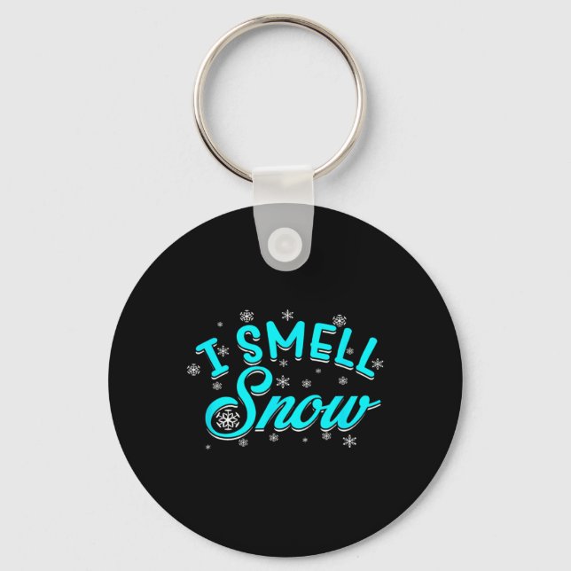 I Smell Snow Winter Skiing Snowboarding  Key Ring (Front)