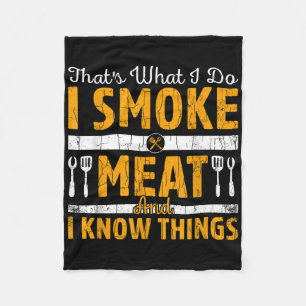 I Smoke Meat Funny Barbeque Grilled Bbq Lover Grap Fleece Blanket