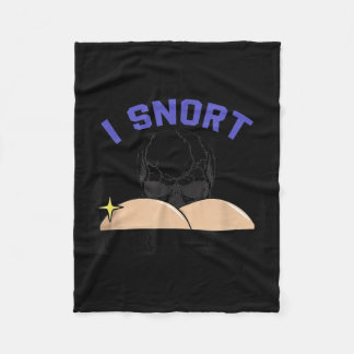 I Snort Crack Skeleton Funny Skull Butt Soky Hallo Fleece Blanket