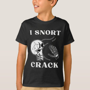 I Snort Crack Skeleton Skull Butt Funny Soky Hallo T-Shirt