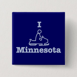 I Snowmobile Minnesota 15 Cm Square Badge