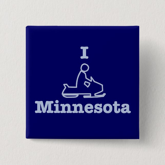 I Snowmobile Minnesota 15 Cm Square Badge (Front)