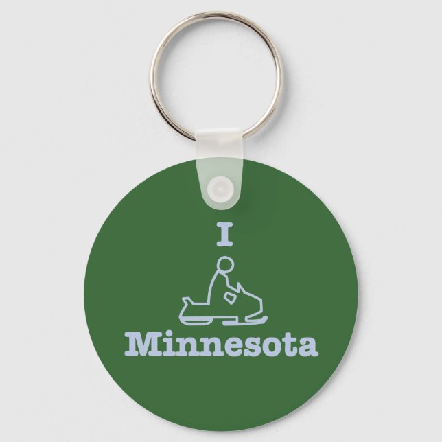 I Snowmobile Minnesota Key Ring (Front)
