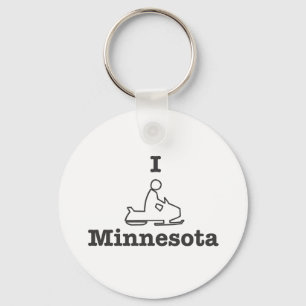 I Snowmobile Minnesota Key Ring