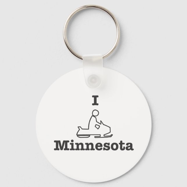 I Snowmobile Minnesota Key Ring (Front)
