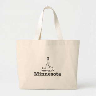 I Snowmobile Minnesota Large Tote Bag