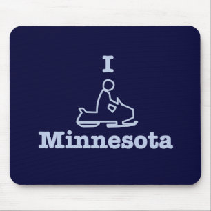 I Snowmobile Minnesota Mouse Pad