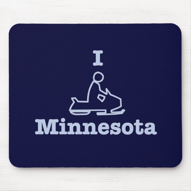 I Snowmobile Minnesota Mouse Pad (Front)