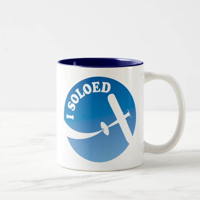 I Soloed & Aeroplane Graphic Two-Tone Coffee Mug (Right)