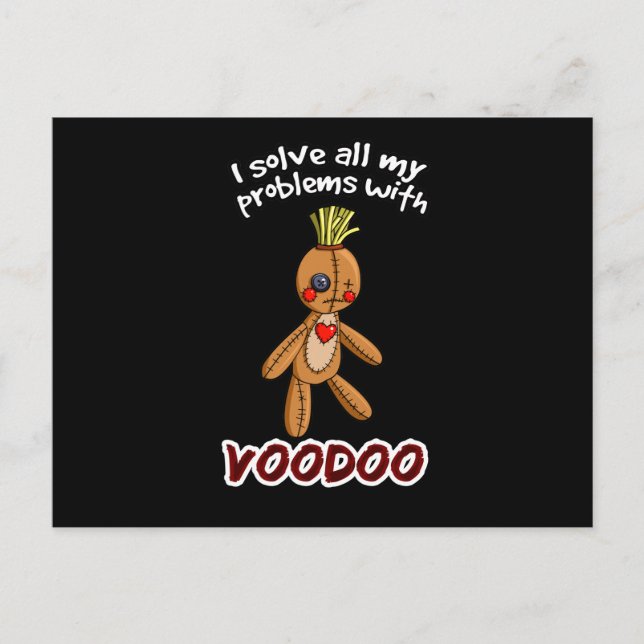 I solve all my problems with Voodoo Postcard (Front)