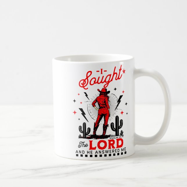 I Sought The Lord And He Answered Me  Coffee Mug (Right)