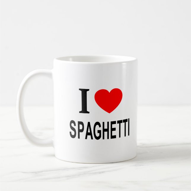 I ❤️ SPAGHETTI I LOVE SPAGHETTI I HEART SPAGHETTI COFFEE MUG (Left)