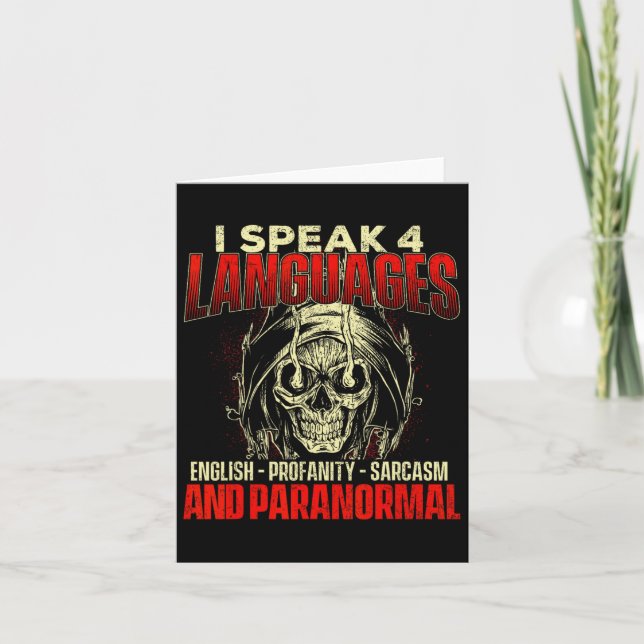 I Speak 4 Languages - Ghost Hunting Paranormal Res Card (Front)