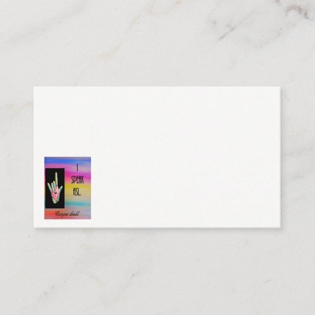I Speak ASL Business Card (Front)