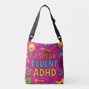 I Speak Fluent ADHD   Funny Neurodivergent Dad Ret Crossbody Bag