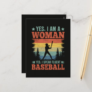 I Speak Fluent Baseball Female Player Fan Holiday Postcard