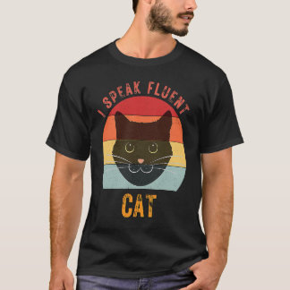 I Speak fluent Cat Cute Cat retro vintage 2 T-Shirt