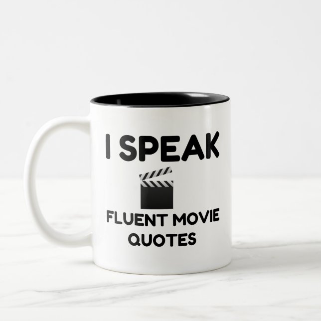 I Speak Fluent Movie Quotes Two-Tone Coffee Mug (Left)