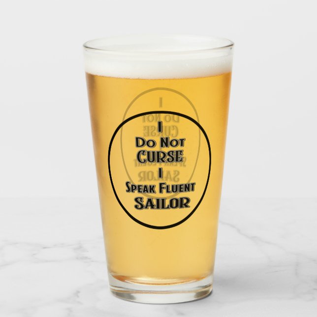 I Speak Fluent Sailor Humour Glass (Front Filled)