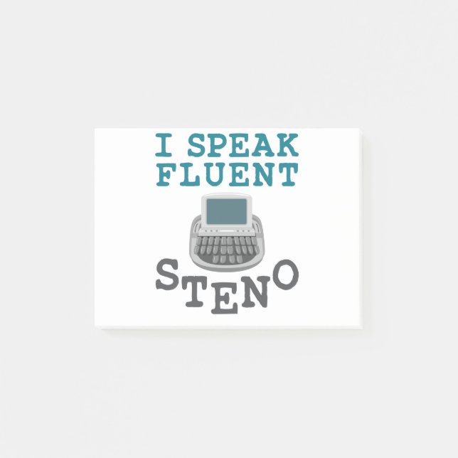 I Speak Fluent Steno Court Reporter Stenographer Post-it Notes (Front)