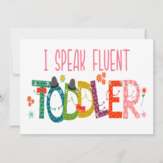 I Speak Fluent Toddler - Mum, Daycare Teacher Holiday Card (Front)