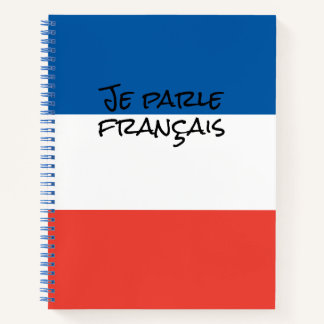I Speak French with France Flag Colours Language Notebook
