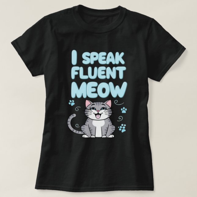 I Speak Meow blk Womens T-Shirt (Design Front)
