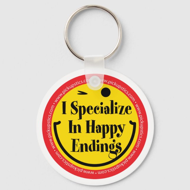 I specialise in Happy Endings Key Ring (Front)
