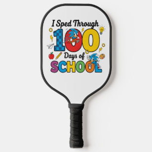 I Sped Through 100 Days of School Boys Gamer Pickleball Paddle