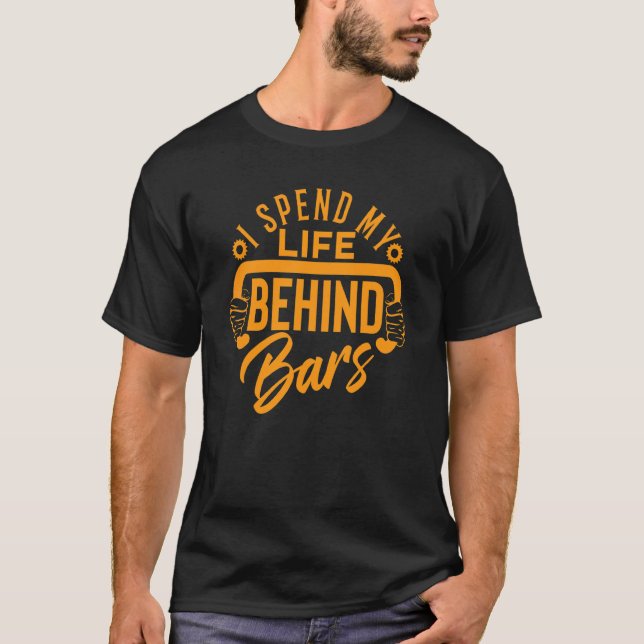I Spend My Life Behind Drop Bars Cycling Bicycle B T-Shirt (Front)