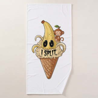 I split, cute banana ice cream bath towel set