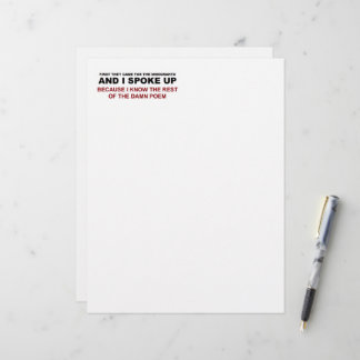 I Spoke Up Custom Letterhead