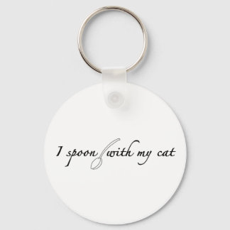 I Spoon With My Cat Key Ring