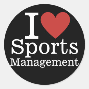 I ❤️ Sports Management for Students/Faculty CUSTOM Classic Round Sticker