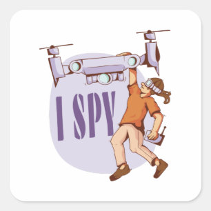 I Spy For Drone Pilots and Drone Kids Square Sticker