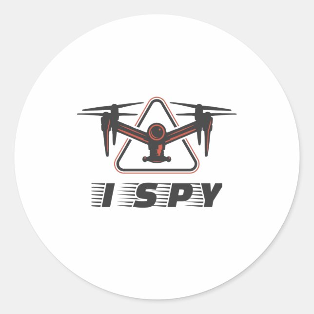 I Spy For Drone Pilots and Drone Lovers Classic Round Sticker (Front)