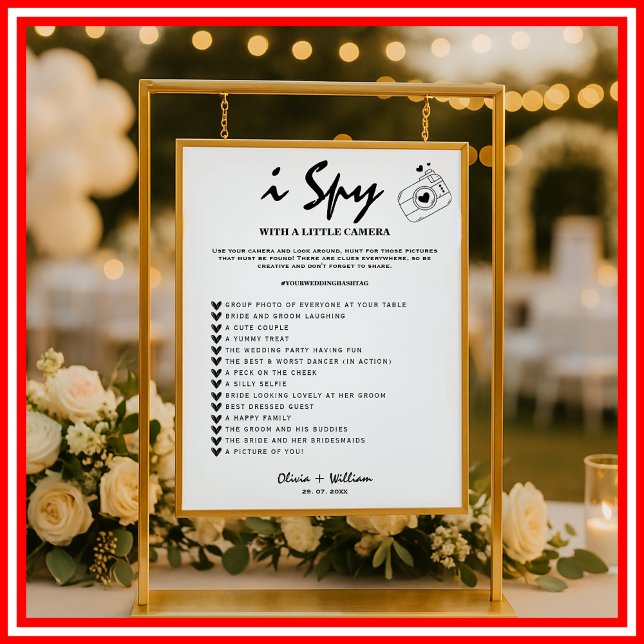i Spy Photo Hunt Wedding Reception Scavenger Game Poster (Creator Uploaded)